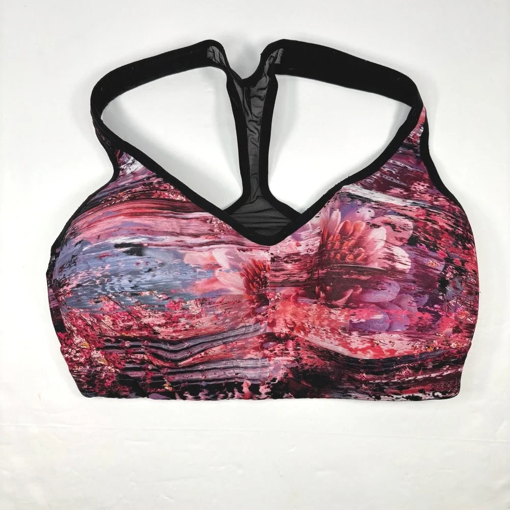 Lululemon Women Small Speed Up Dahliascape Sport Bra Floral Racerback Athleisure